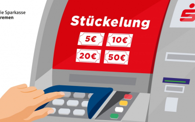 Ein Geldautomat der Sparkasse Bremen
